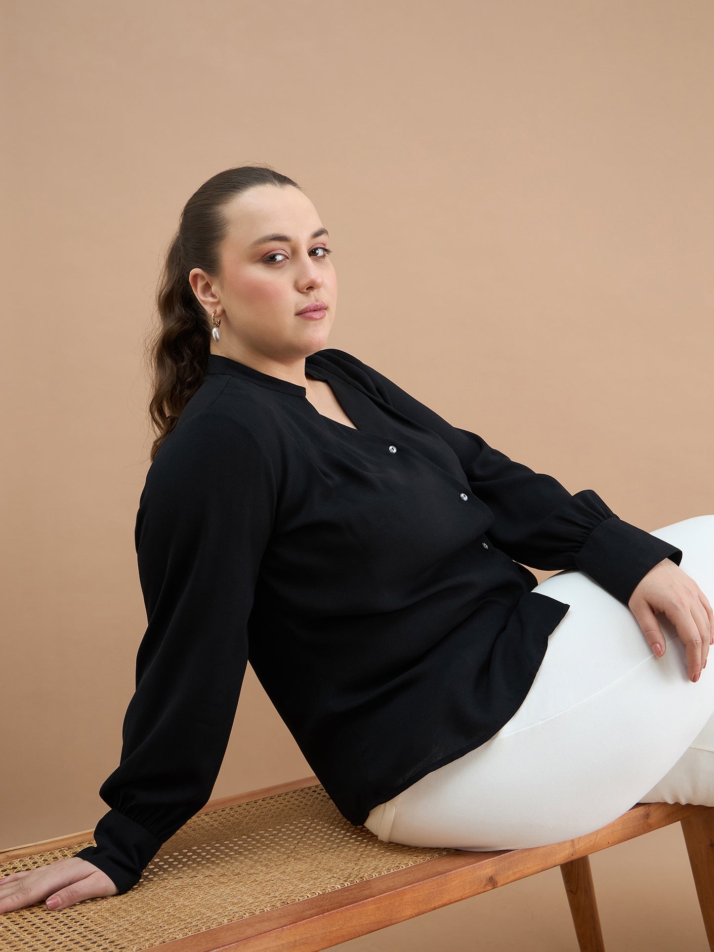 Solid Button Down Shirt