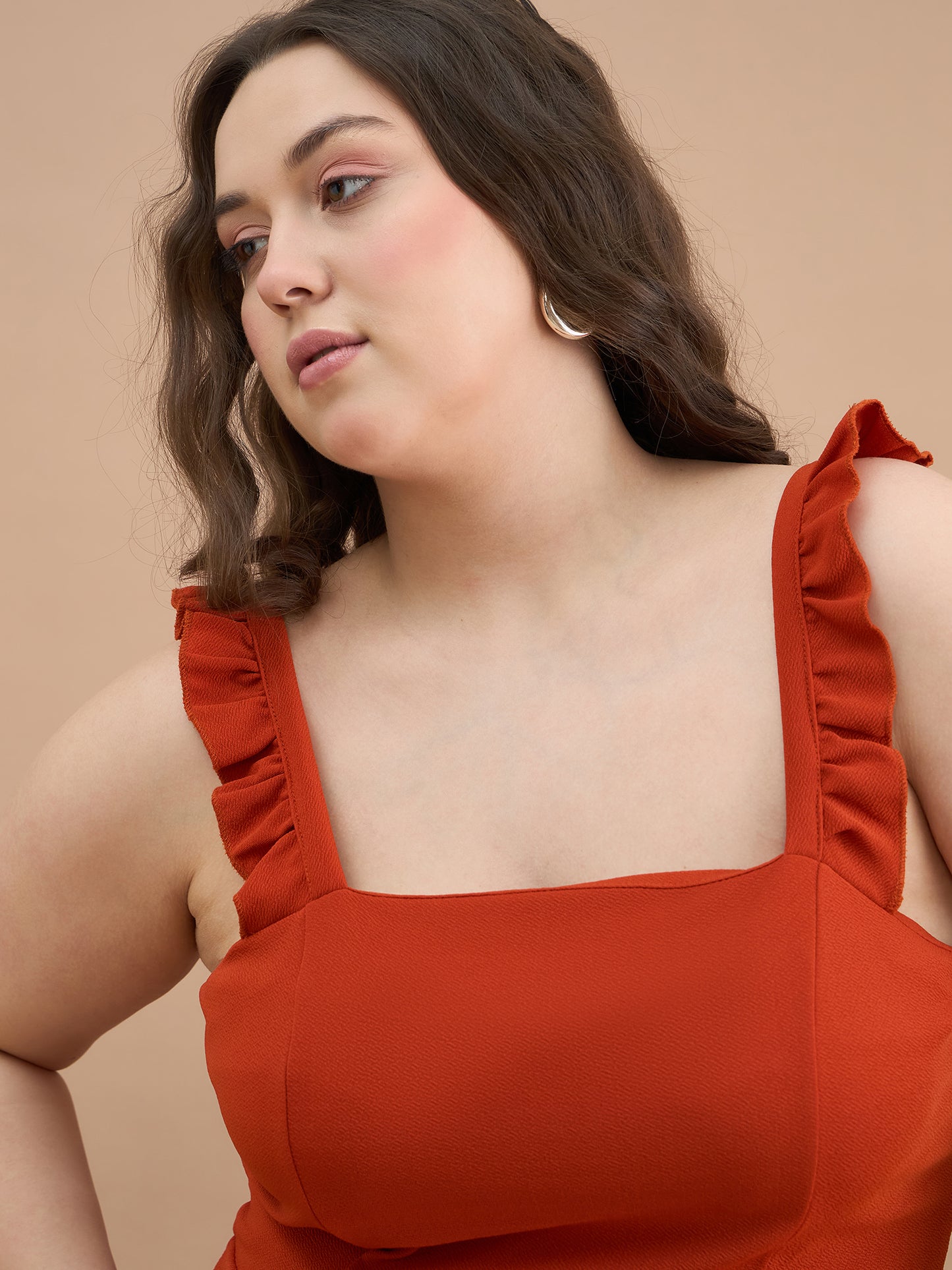 Ruffles Strap Peplum Top