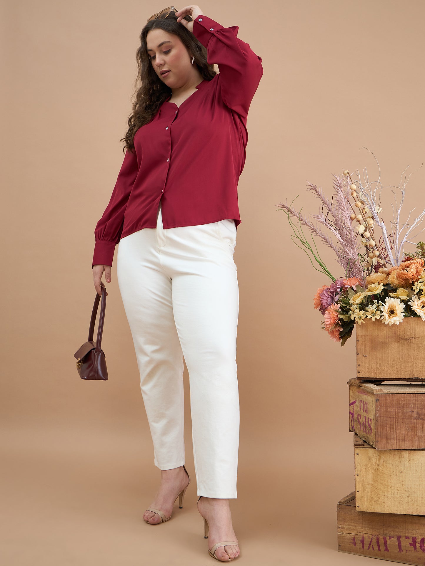 Solid Button Down Shirt