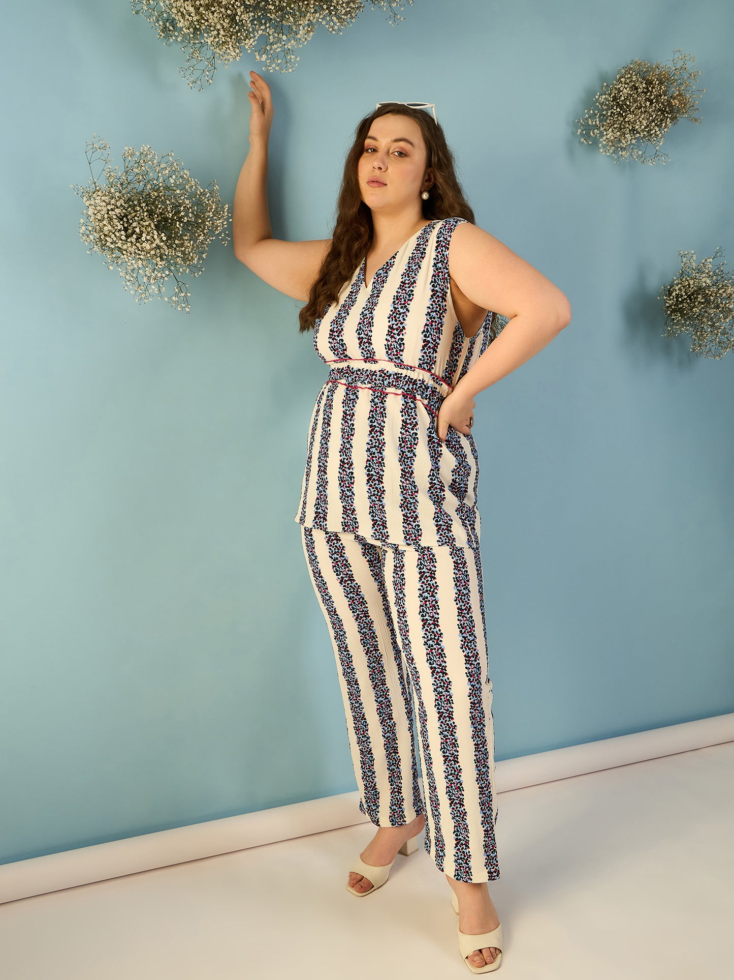 Sleeveless Striped Co-ord Set