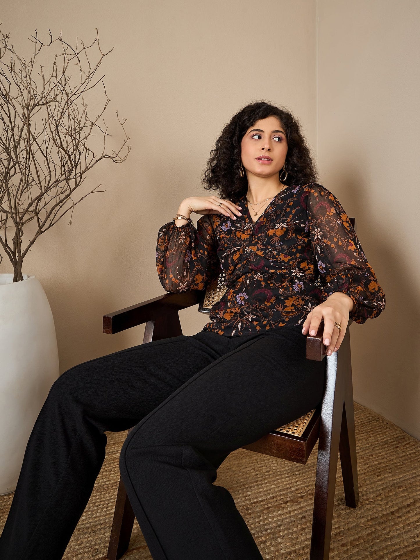 Twist Detail Long Sleeve Blouse