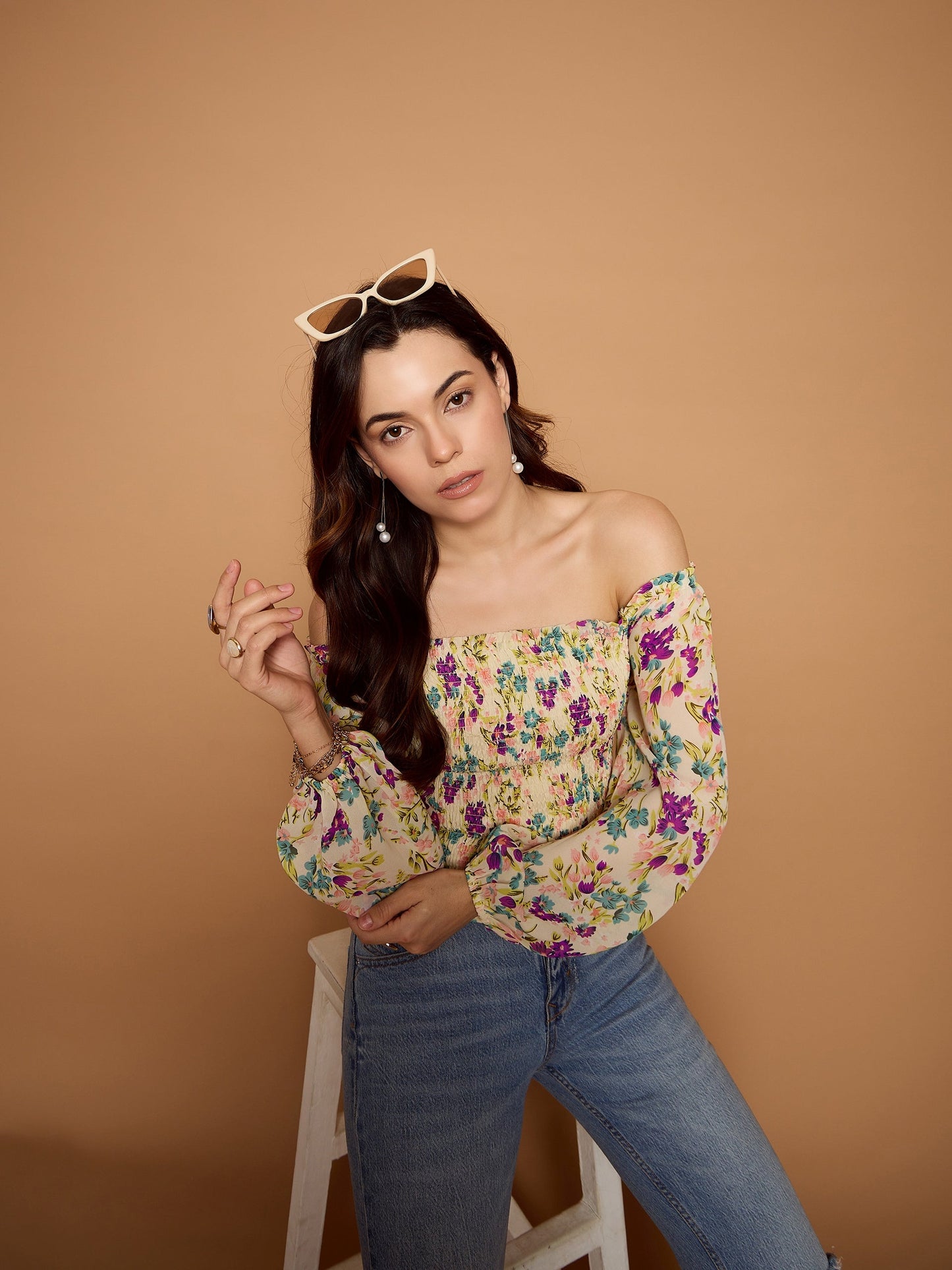 Off Shoulder Smoke Top