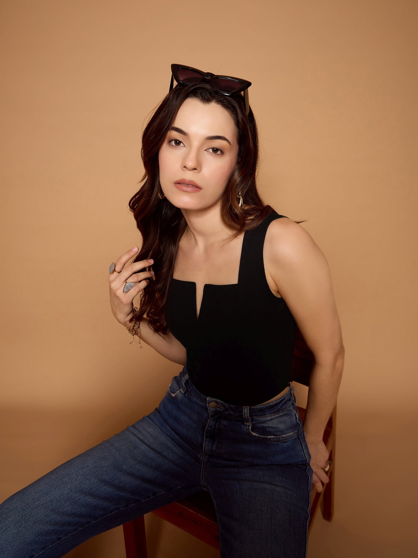 V-Cut Solid Tank Top