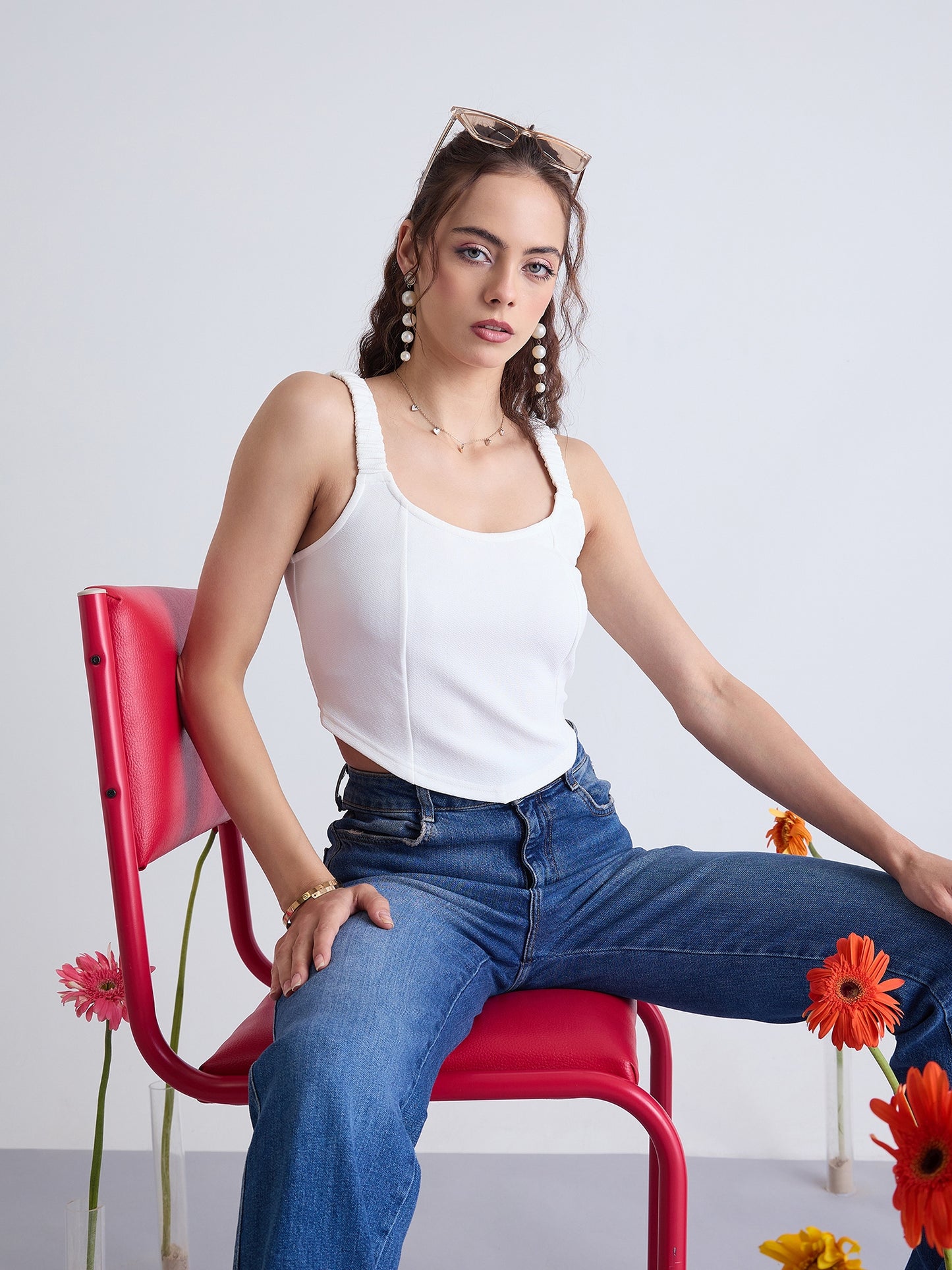 Ruched Strap Corset Top