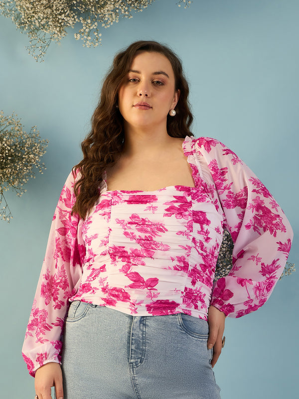 Bishop Sleeve Ruched Top