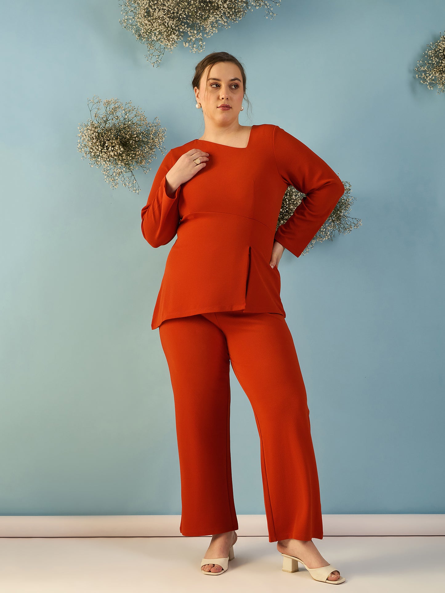 Asymmetrical Neck Co-ord Set