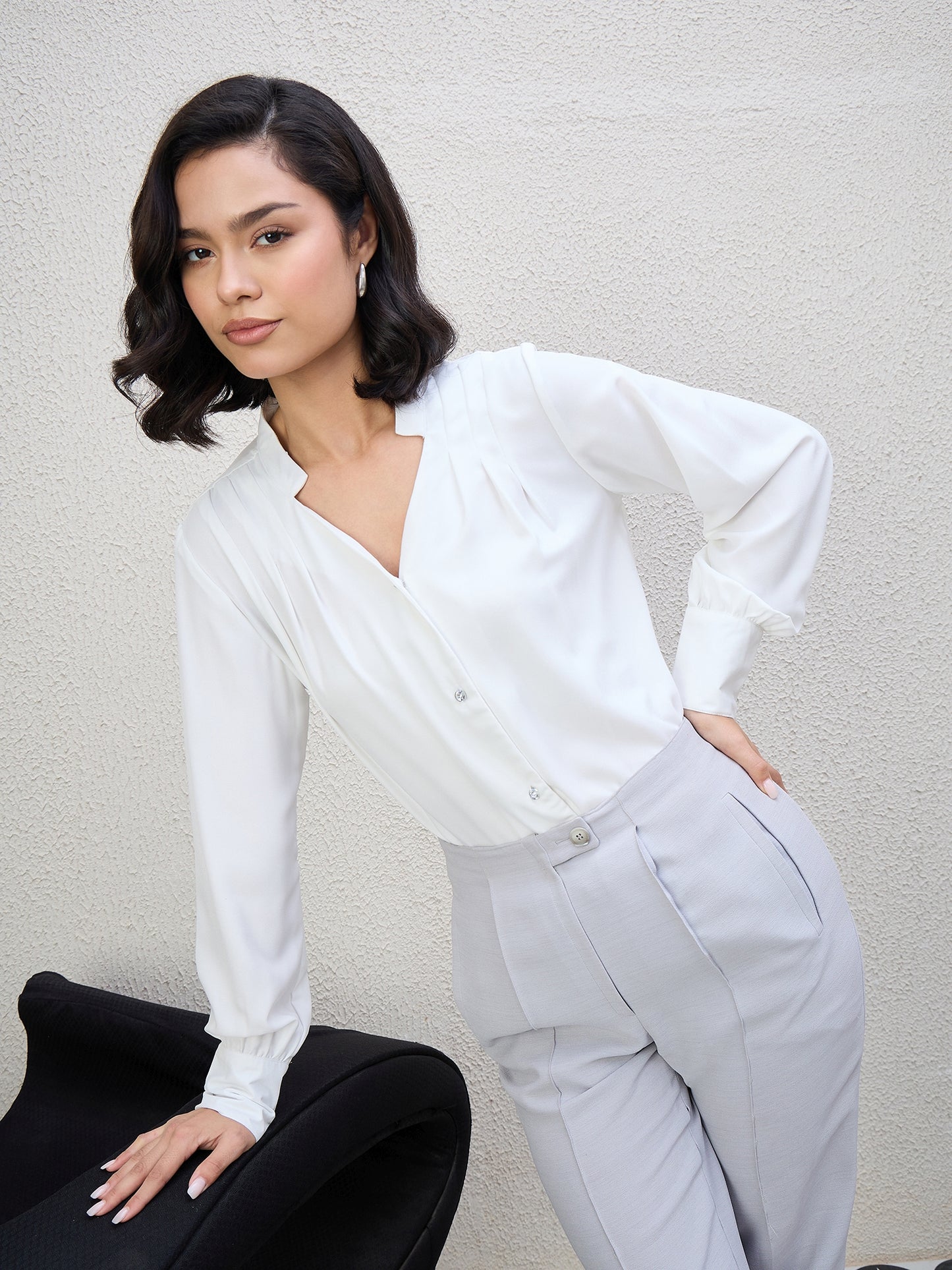 SOLID DIAMOND  BUTTON SHIRT