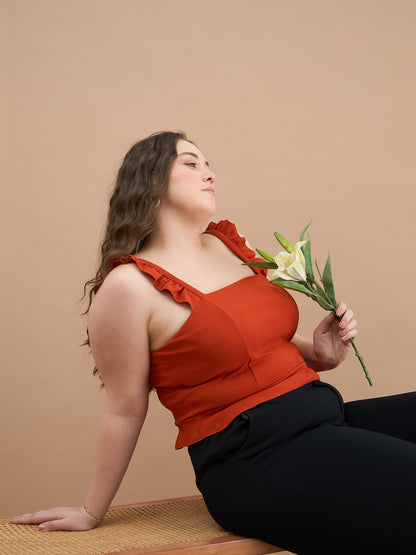 Ruffles Strap Peplum Top