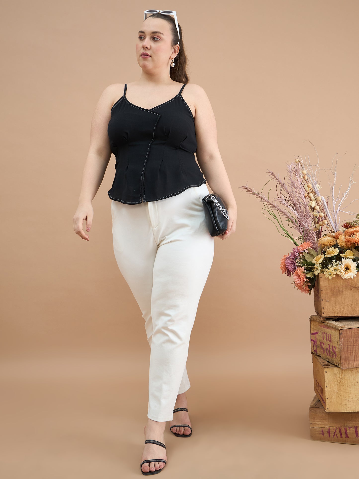 Asymmetrical Hem Peplum Top