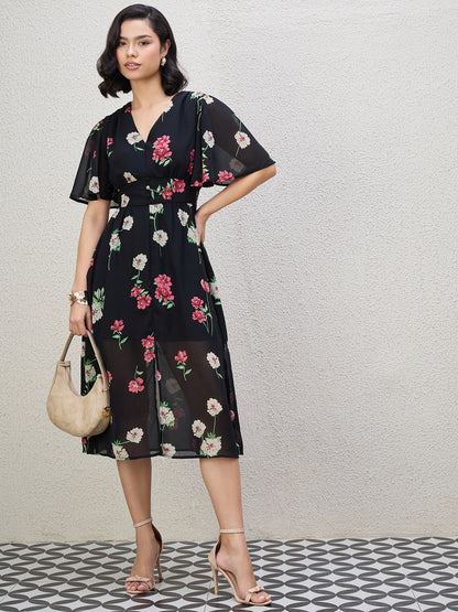 FLORAL MIDI DRESS
