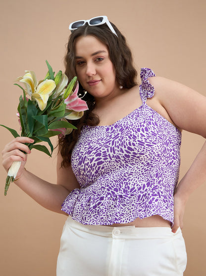 Ruffles Strap Peplum Top