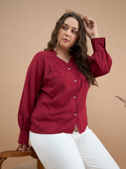 Solid Button Down Shirt