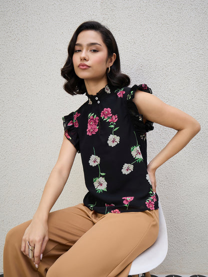 FLORAL FLOUNCE TOP
