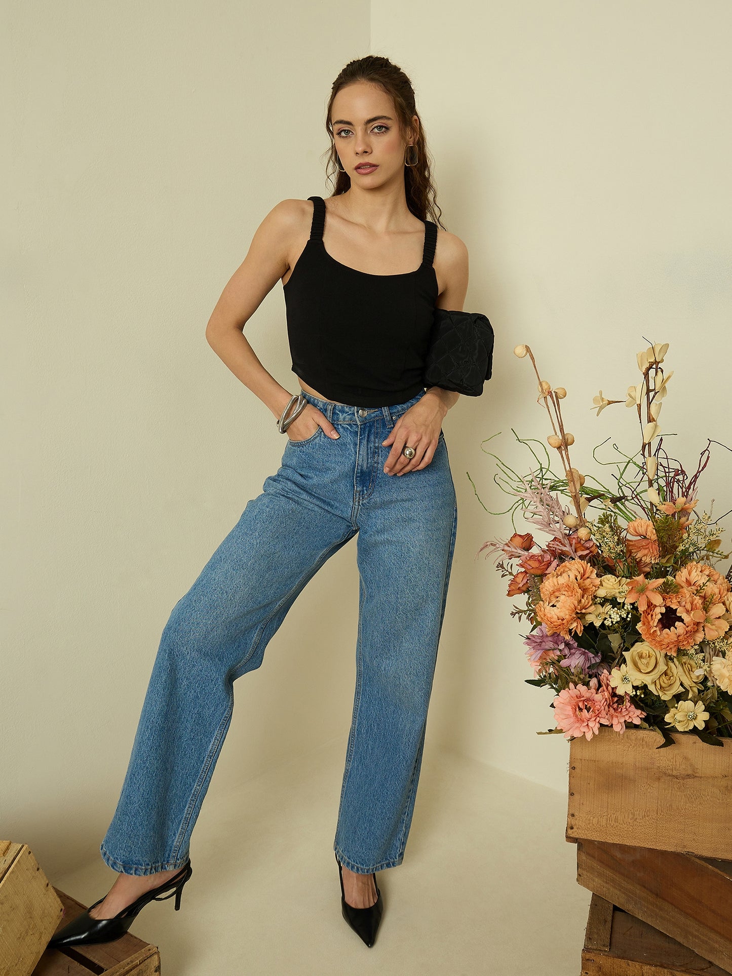 Ruched Strap Corset Top