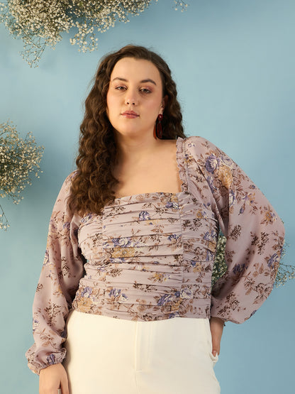 Bishop Sleeve Ruched Top