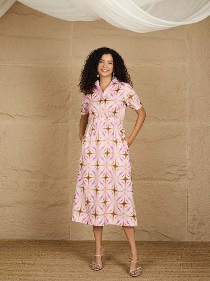 FIT & FLARE MIDI DRESS