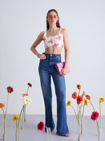 Asymmetrical Hem Bustier Top