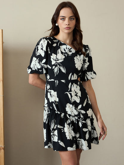 Asymmetric Neck Cut Out Detail Dress