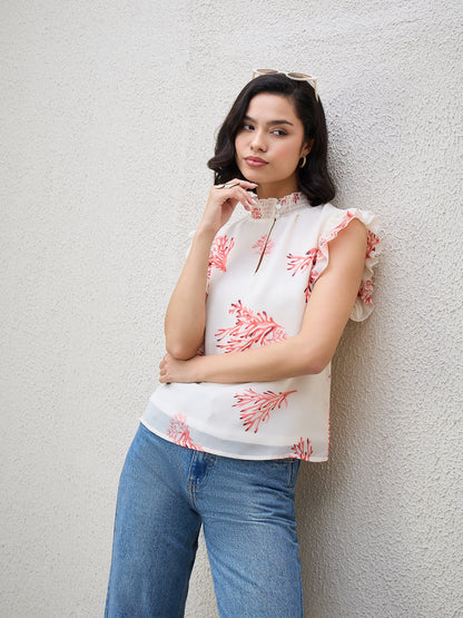 FLORAL FLOUNCE TOP