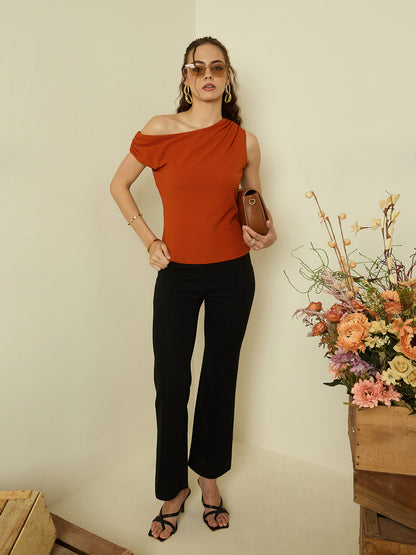 One Shoulder Hyper Texture Top