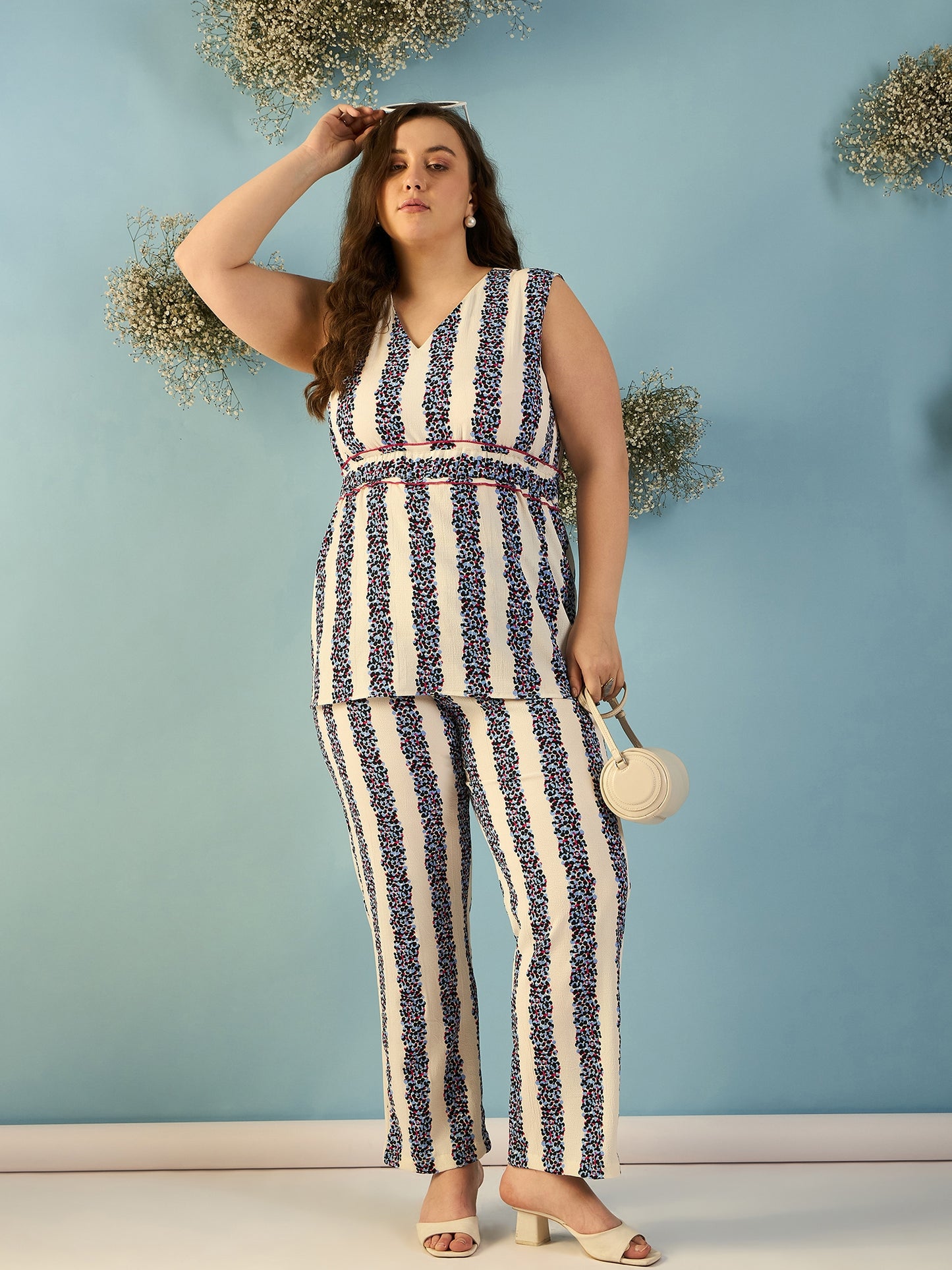 Sleeveless Striped Co-ord Set