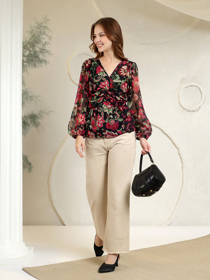 Twist Detail Long Sleeve Blouse