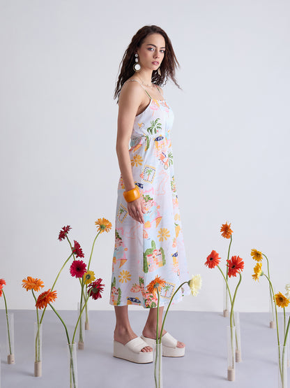 Lily Back Tie Midi Dress