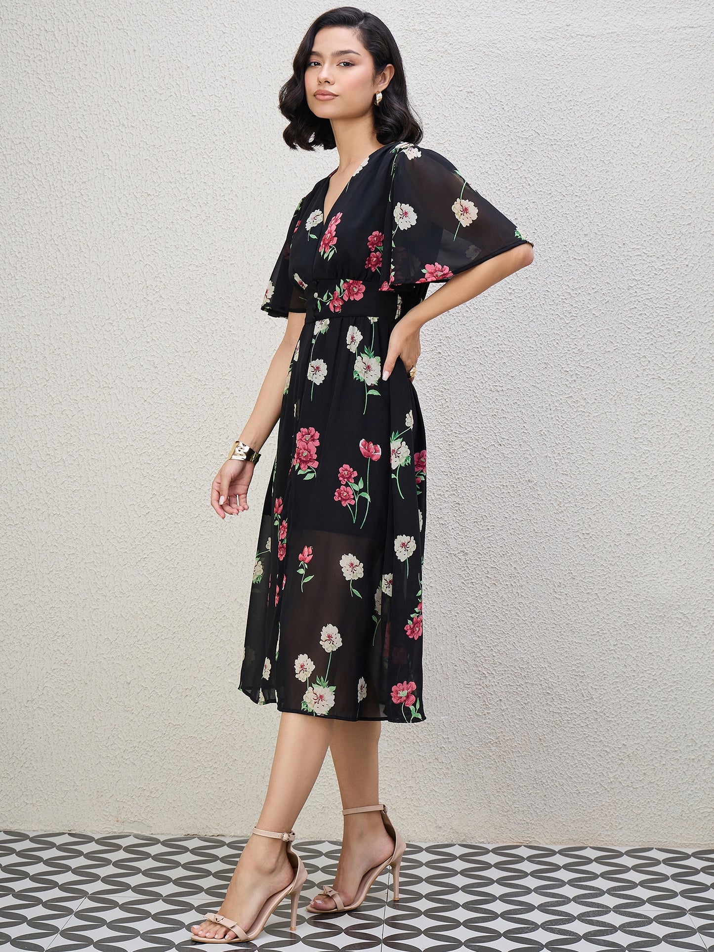 FLORAL MIDI DRESS