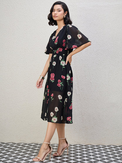 FLORAL MIDI DRESS