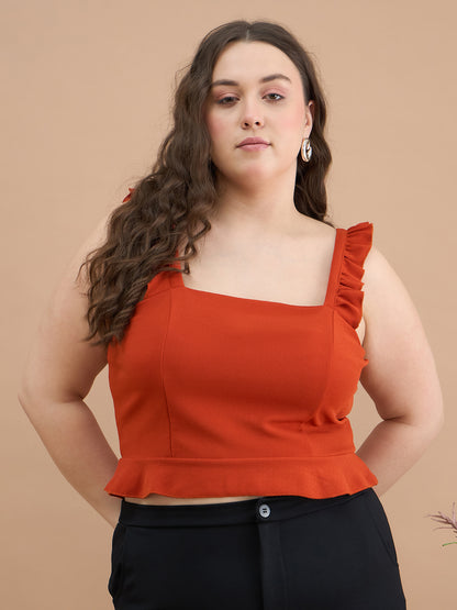 Ruffles Strap Peplum Top