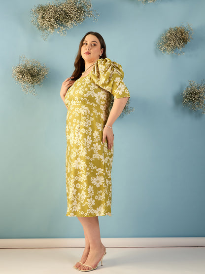 Puff Sleeves A-line Dress