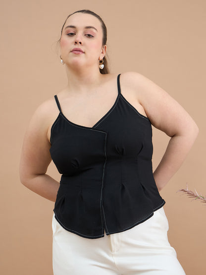 Asymmetrical Hem Peplum Top