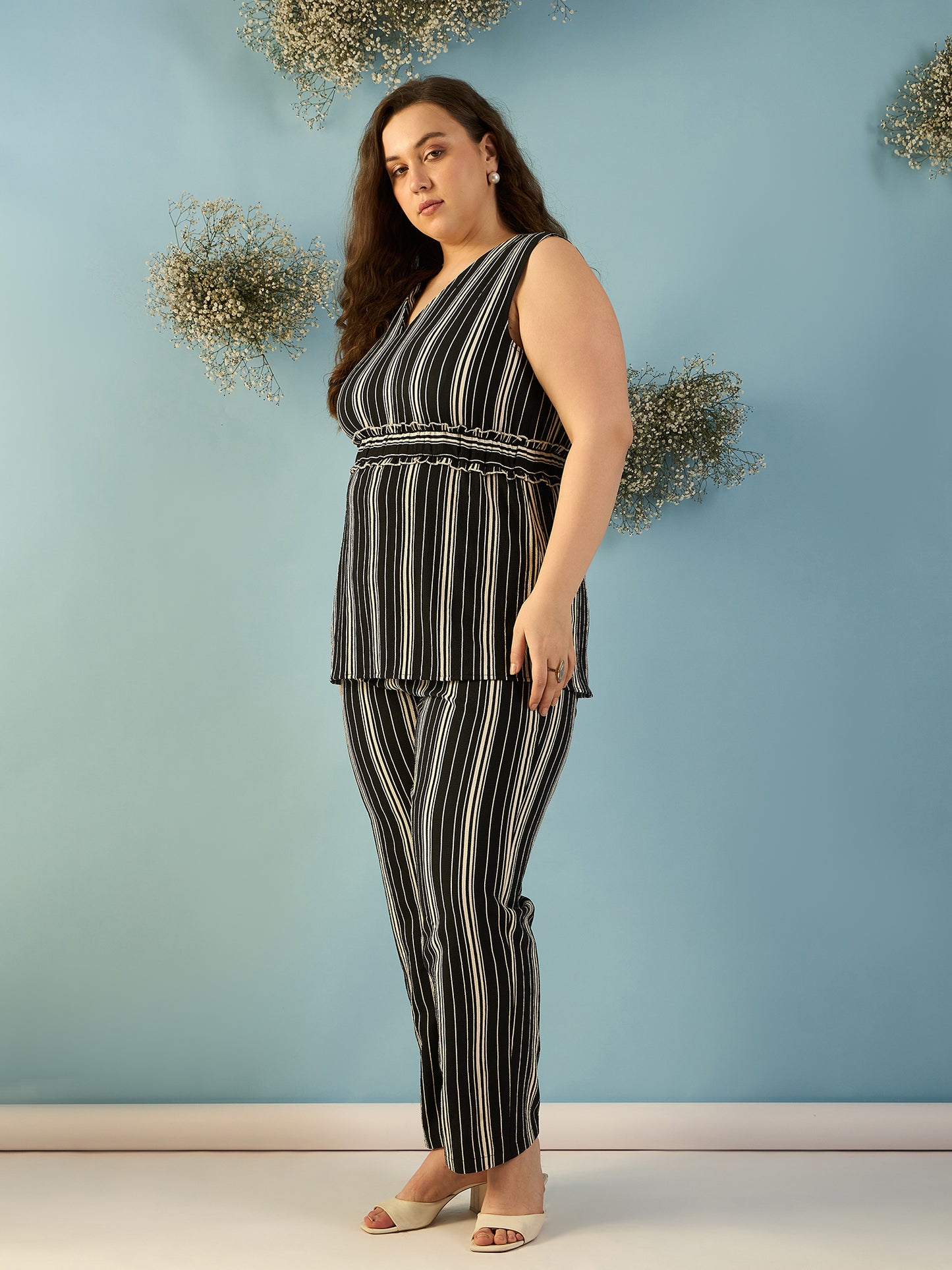 Sleeveless Striped Co-ord Set