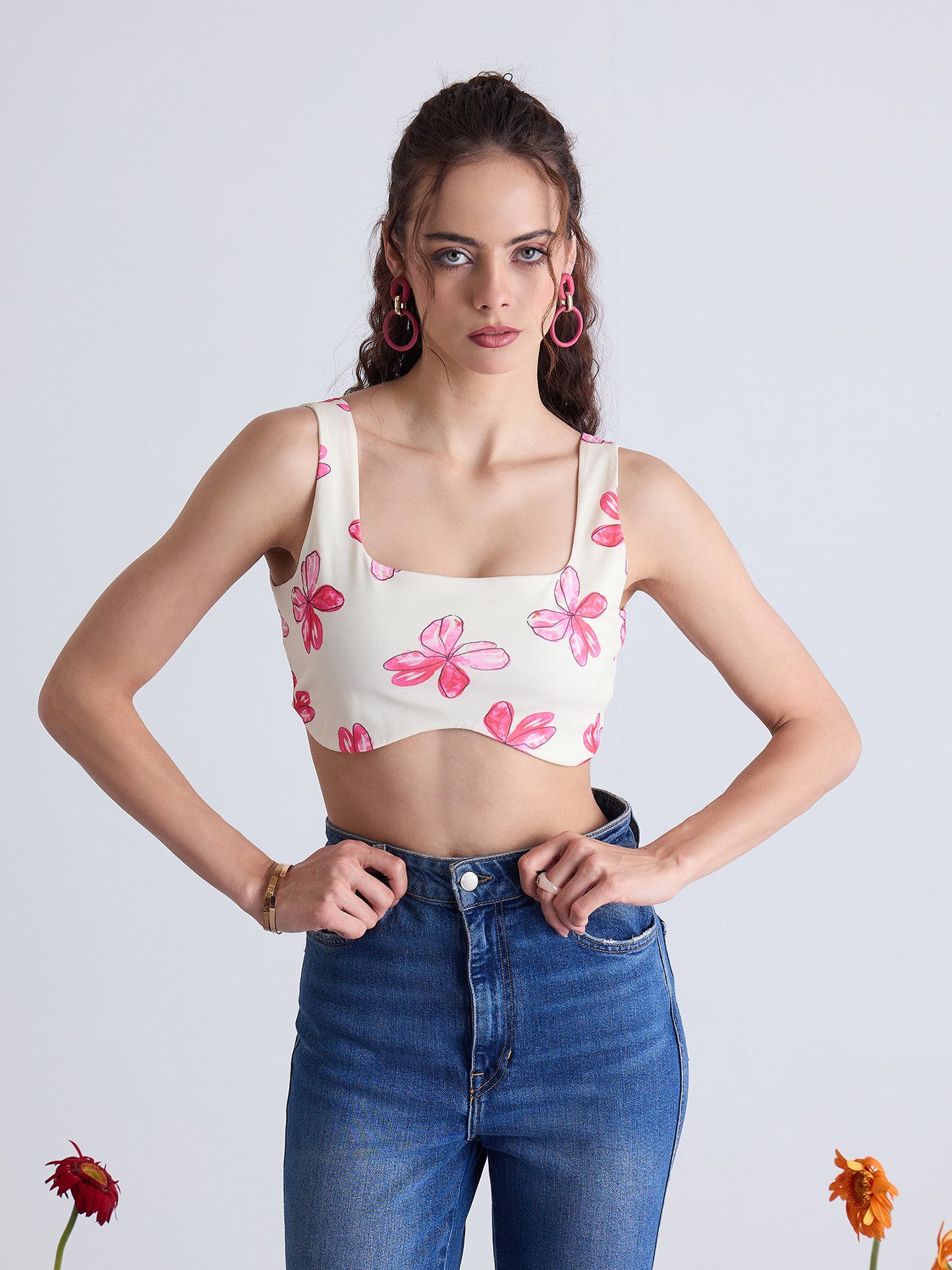 Asymmetrical Hem Bustier Top