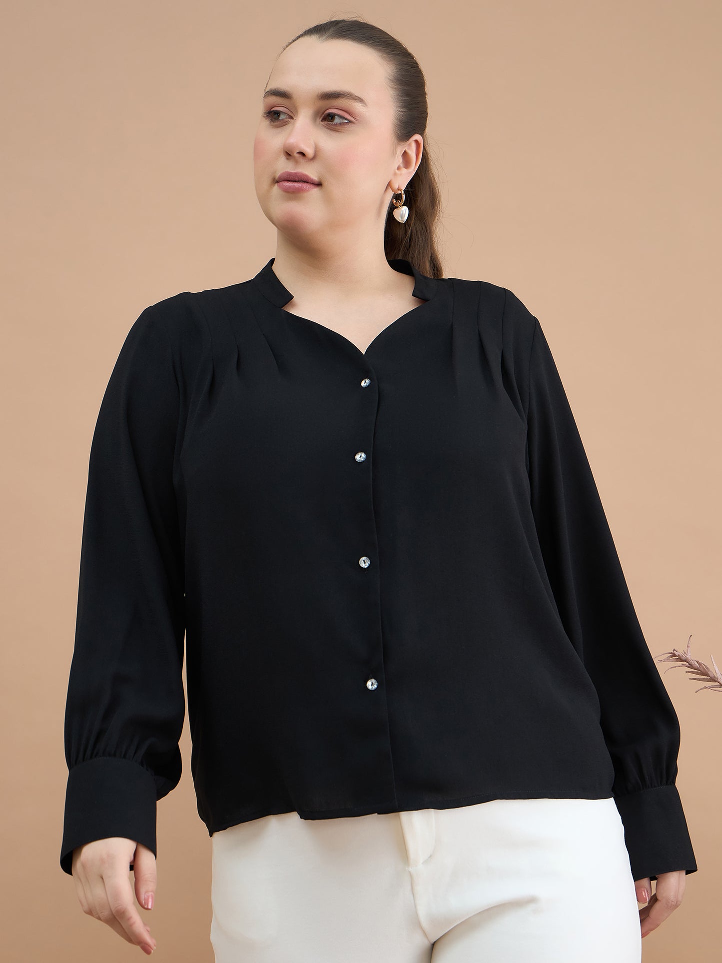 Solid Button Down Shirt