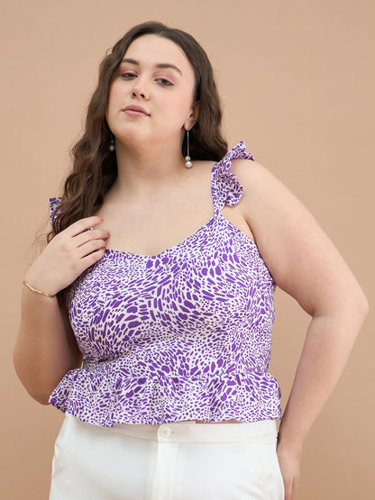 Ruffles Strap Peplum Top