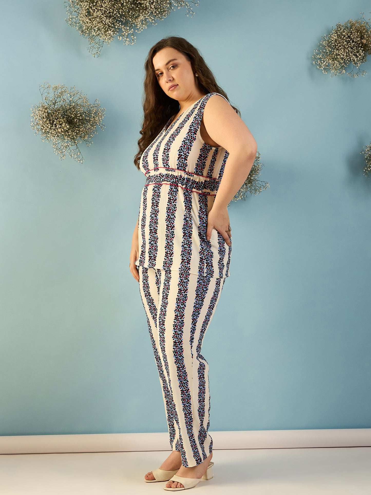 Sleeveless Striped Co-ord Set