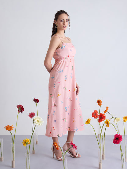 Lily Back Tie Midi Dress