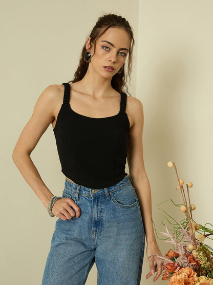 Ruched Strap Corset Top