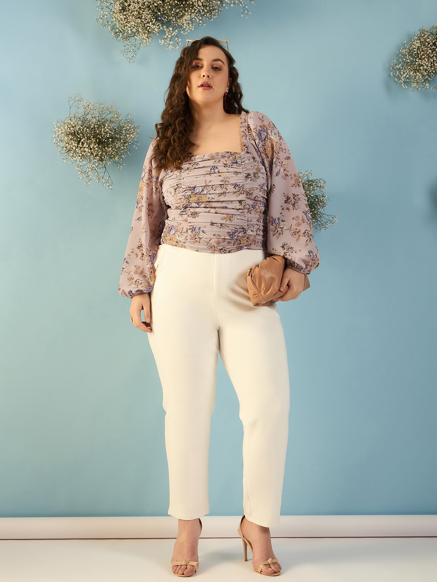 Bishop Sleeve Ruched Top