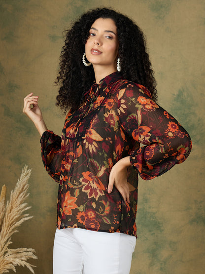 BOHO SEMI SHEER BLOUSE TOP