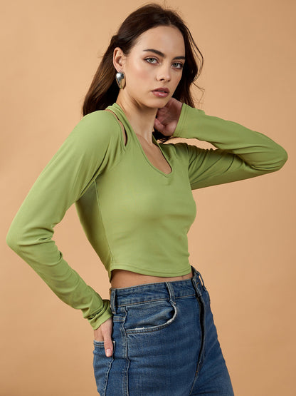 Halter Neck Rib Top