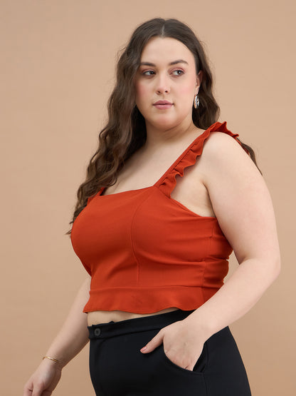 Ruffles Strap Peplum Top