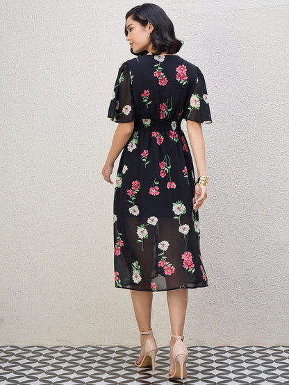 FLORAL MIDI DRESS