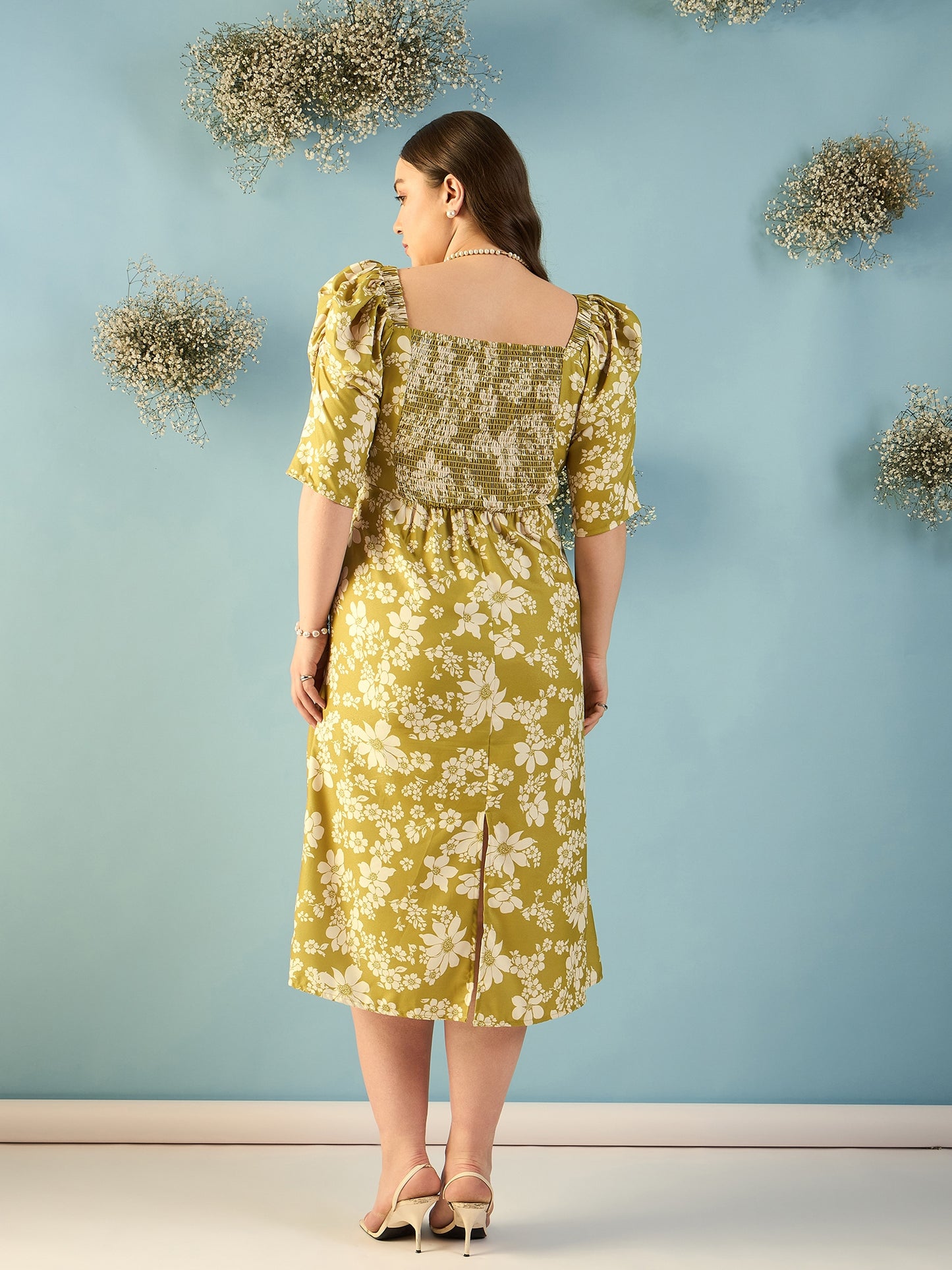 Puff Sleeves A-line Dress