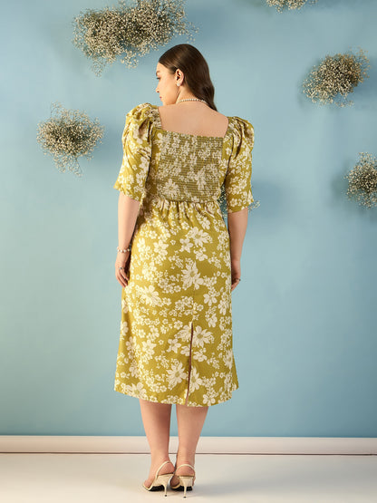 Puff Sleeves A-line Dress