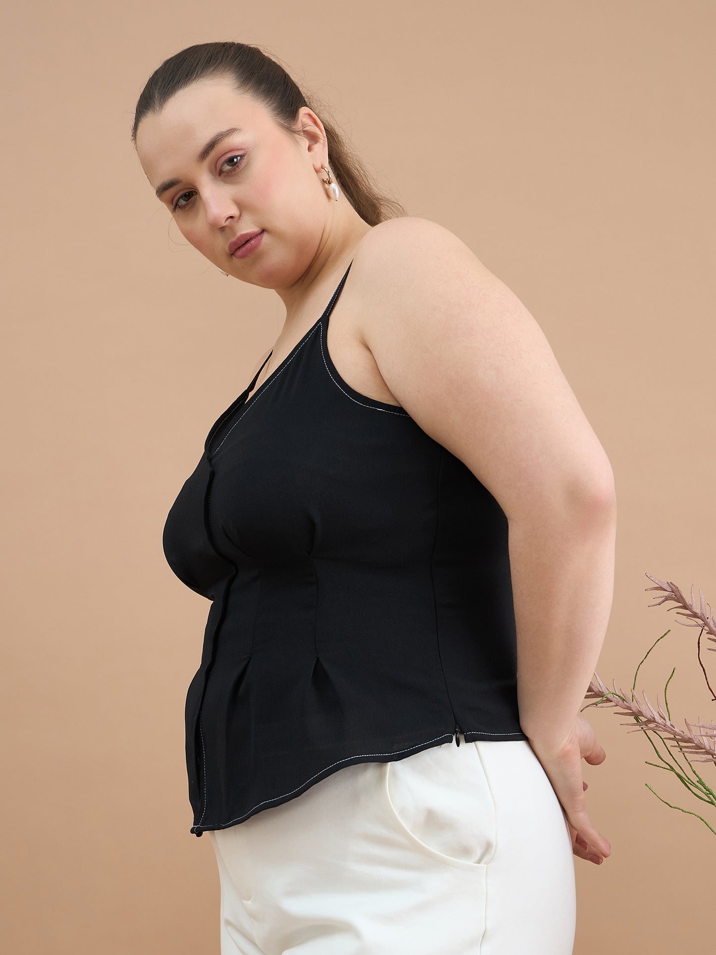 Asymmetrical Hem Peplum Top