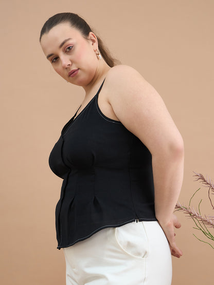 Asymmetrical Hem Peplum Top