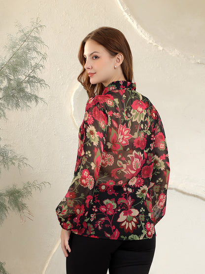 BOHO SEMI SHEER BLOUSE TOP