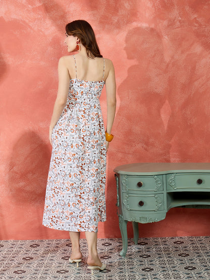 Lycia Pleated Maxi Strappy Dress